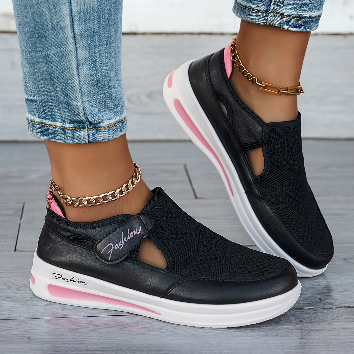 Scarpe da ginnastica traspiranti slip-on con comfort stabile